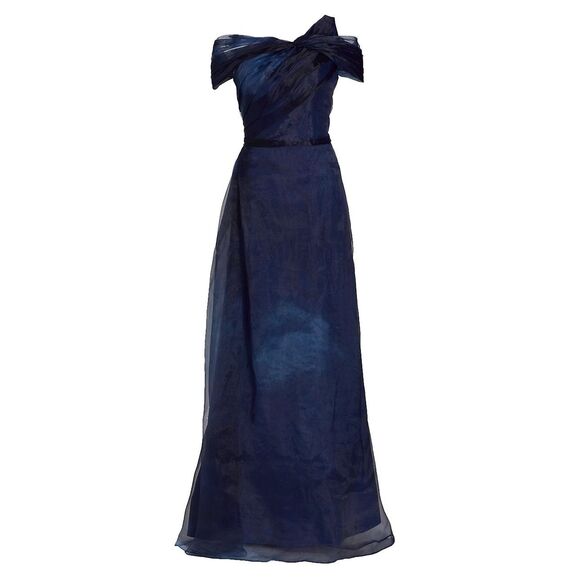 NWT Rene Ruiz Collection Twisted Off-The-Shoulder Gown Size 10 $1795 - Picture 1 of 11